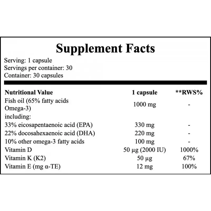 OLIMP Gold Omega 3 D3 + K2