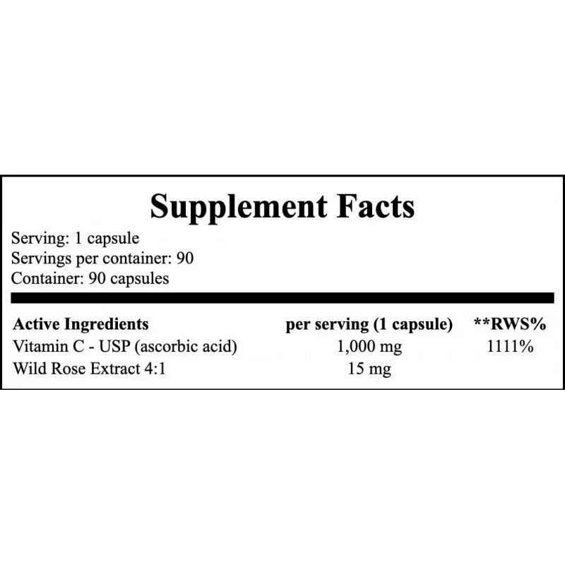 SWANSON Vitamin C 1000 mg with Rose Hips